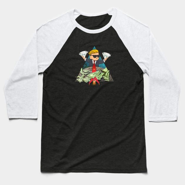WallStreetBets To The Moon! Baseball T-Shirt by Weird Science Pod